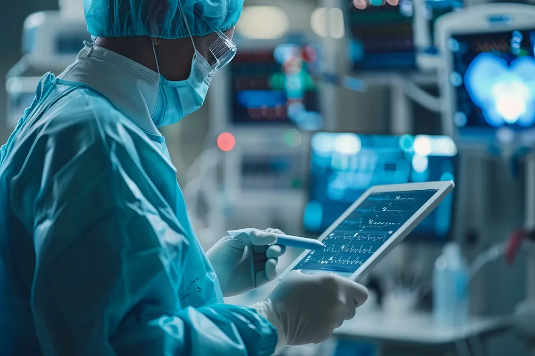 Médico usando Código Cerebro en una tableta